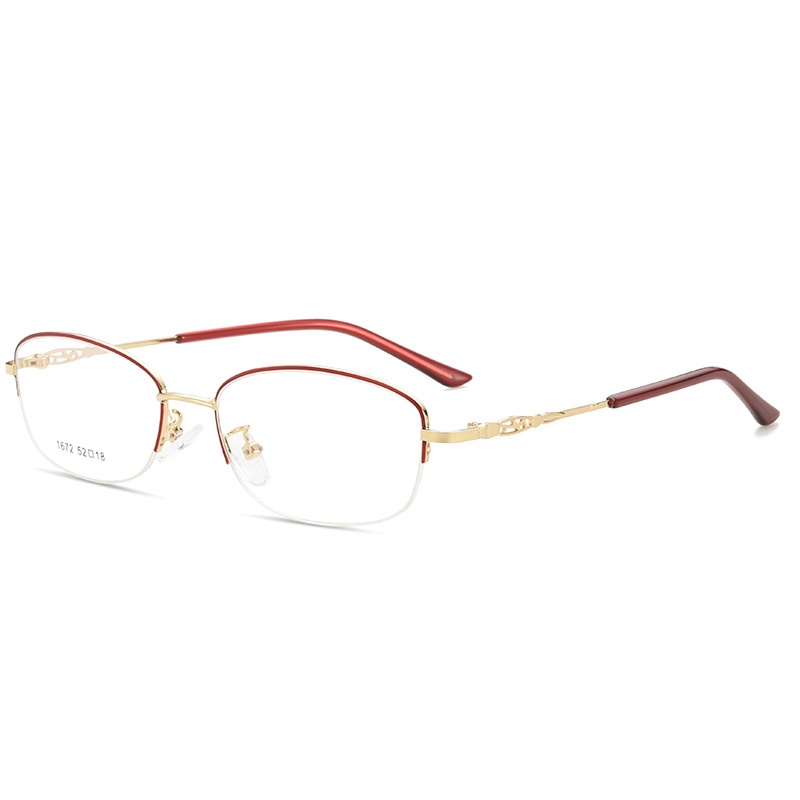 超轻商务眼镜架女士可配近视时尚复古金属合金IP电镀