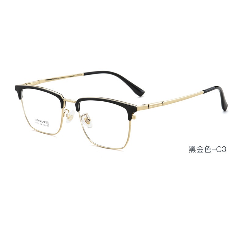 纯钛商务眼镜男款眉毛架高智感斯文败类金丝窄眼睛镜框现货