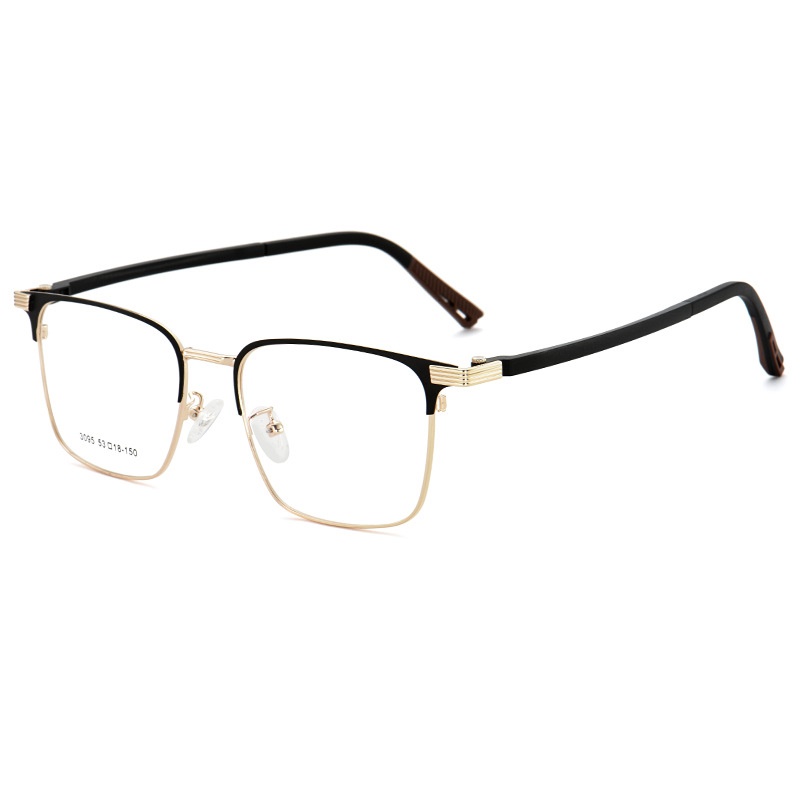 近视眼镜架商务男款眉毛架超轻塑钢合金复古文艺眼镜