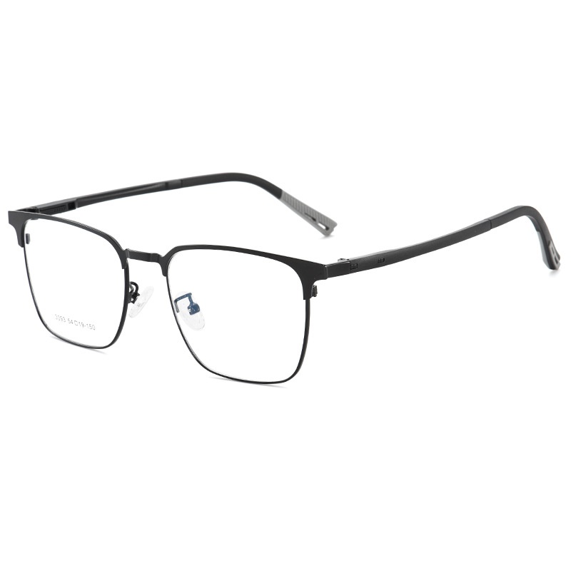 超轻眉毛框架男款商务全框眼镜塑钢合金大脸超弹镜架