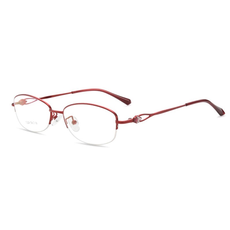 批发商务休闲椭圆眼镜框 金属合金半框近视眼镜时尚金属眼镜架