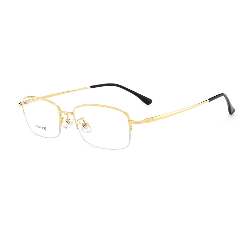 半框超轻钛眼镜框简约时尚商务眼镜架男配有度数近视眼镜