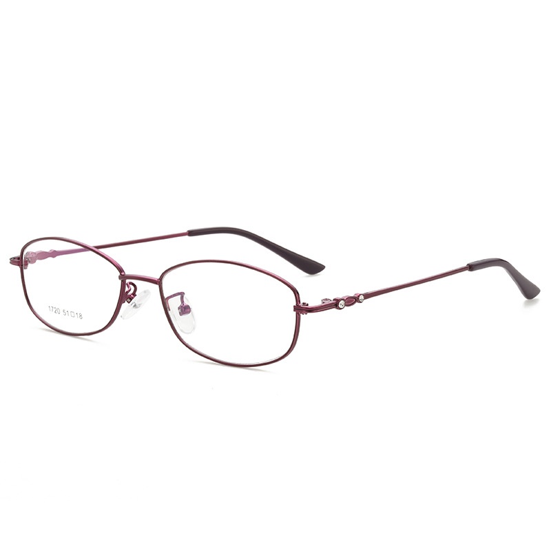 新款钛合金眼镜框女椭圆近视眼镜架 全框复古眼镜