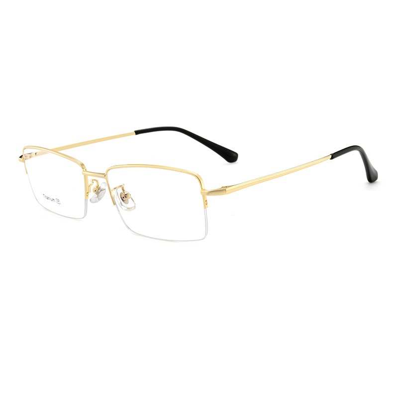 半框眼镜批发超轻眼镜框大脸显小气质商务复古近视眼镜男