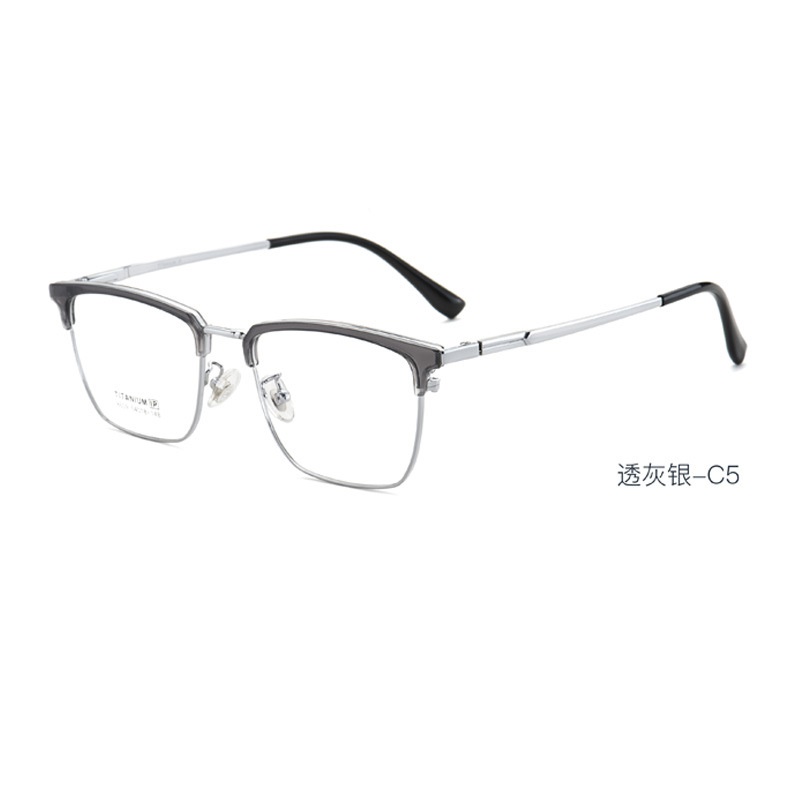 纯钛商务眼镜男款眉毛架高智感斯文败类金丝窄眼睛镜框现货