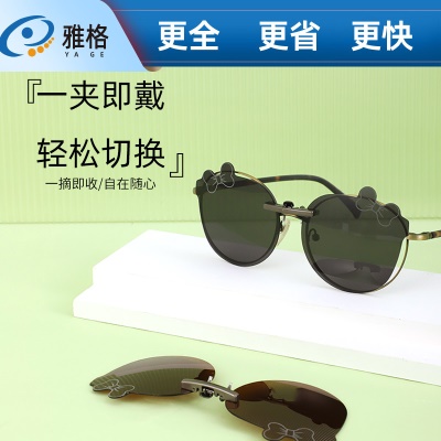 可爱蝴蝶结偏光墨镜夹片813新款偏光夹片骑行镜驾驶镜