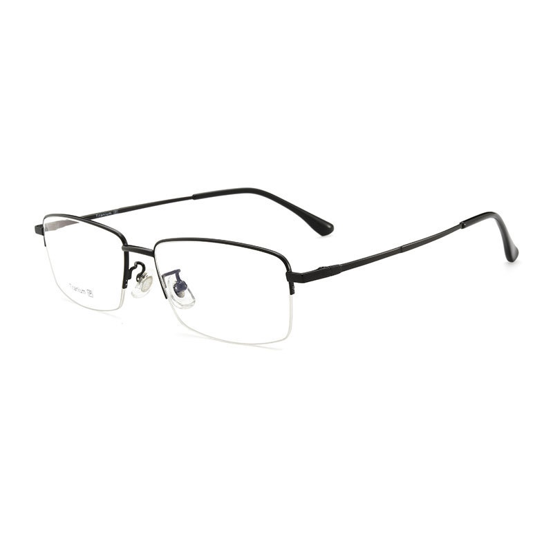 近视眼镜超轻半钛眼镜架椭圆半框高品质经典商务金属眼镜框男