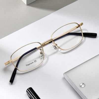 新款纯钛眼镜架批发超轻眼镜近视有度数椭圆小脸配高度数黑框眼镜