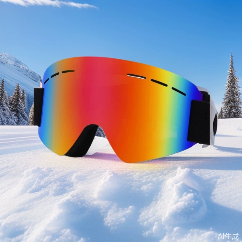 新款成人户外柱面滑雪眼镜近视单层防雾风镜护目镜HX01带孔登山