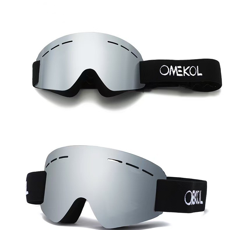 新款成人户外柱面滑雪眼镜近视单层防雾风镜护目镜HX01带孔登山